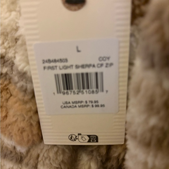 Billabong Fleece Jacket in Tan and Cream - Picture 6 of 7